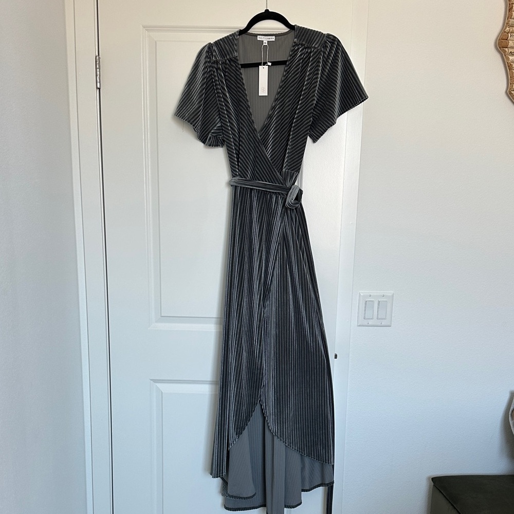 Baltic Born Black and White Striped Maxi Dress